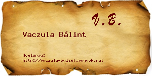 Vaczula Bálint névjegykártya